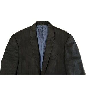 John Varvatos Men’s Wool Blazer 42L Black Pinstripe - Free Shipping